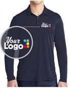 Sport-Tek L/S Posi-UV Pro Custom Golf Shirt, color: True Navy