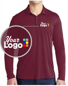 Sport-Tek L/S Posi-UV Pro Custom Golf Shirt, color: Cardinal