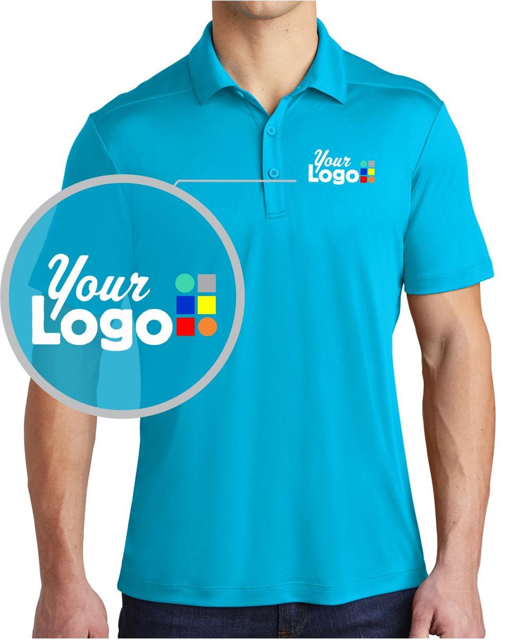 Sport-Tek S/S Posi-UV Pro Custom Golf Shirt, color: Sapphire