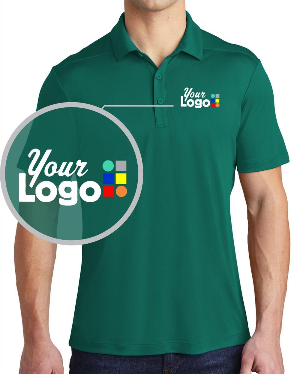 Sport-Tek S/S Posi-UV Pro Custom Golf Shirt, color: Marine Green