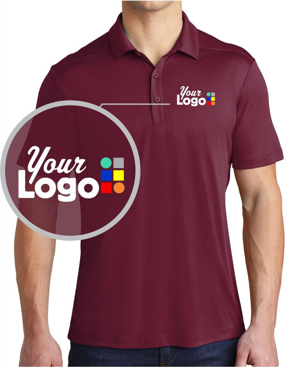 Sport-Tek S/S Posi-UV Pro Custom Golf Shirt, color: Cardinal
