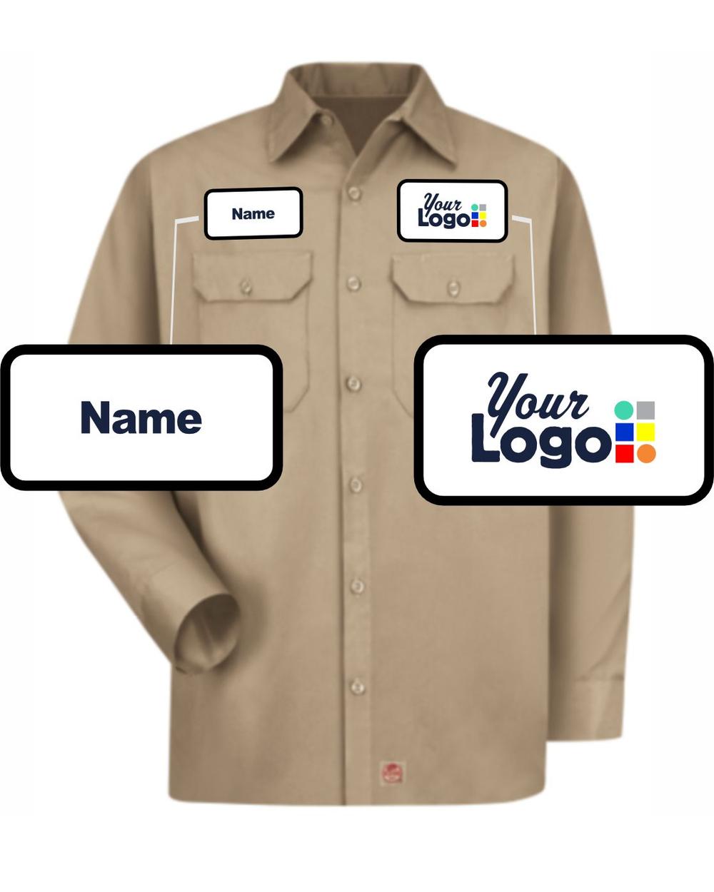 RedKap L/S Utility Custom Work Shirt, color: Khaki