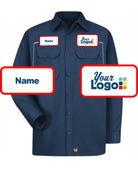 RedKap L/S Utility Custom Work Shirt, color: Navy