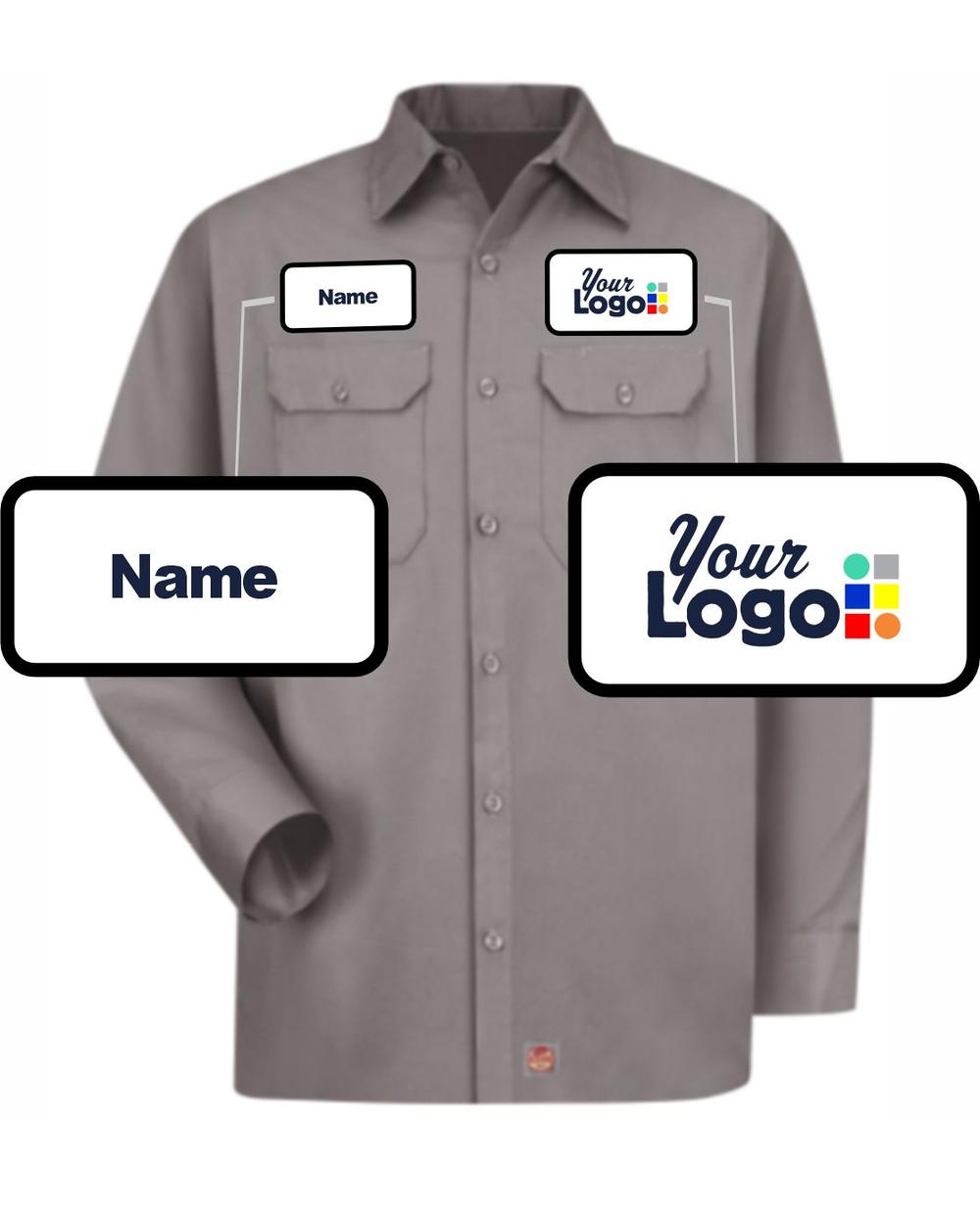 RedKap L/S Utility Custom Work Shirt, color: Silver