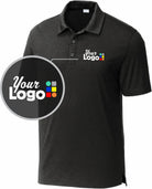 Sport-Tek S/S PosiCharge Strive Custom Golf Shirt, color: Black