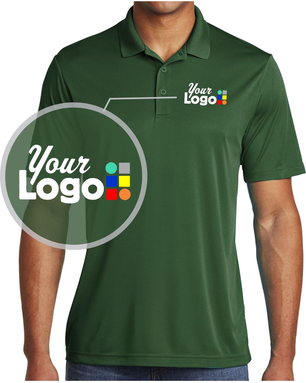 Sport-Tek S/S PosiCharge Competitor Custom Golf Shirt, color: Forest Green