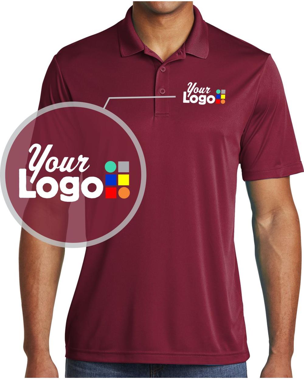 Sport-Tek S/S PosiCharge Competitor Custom Golf Shirt, color: Maroon