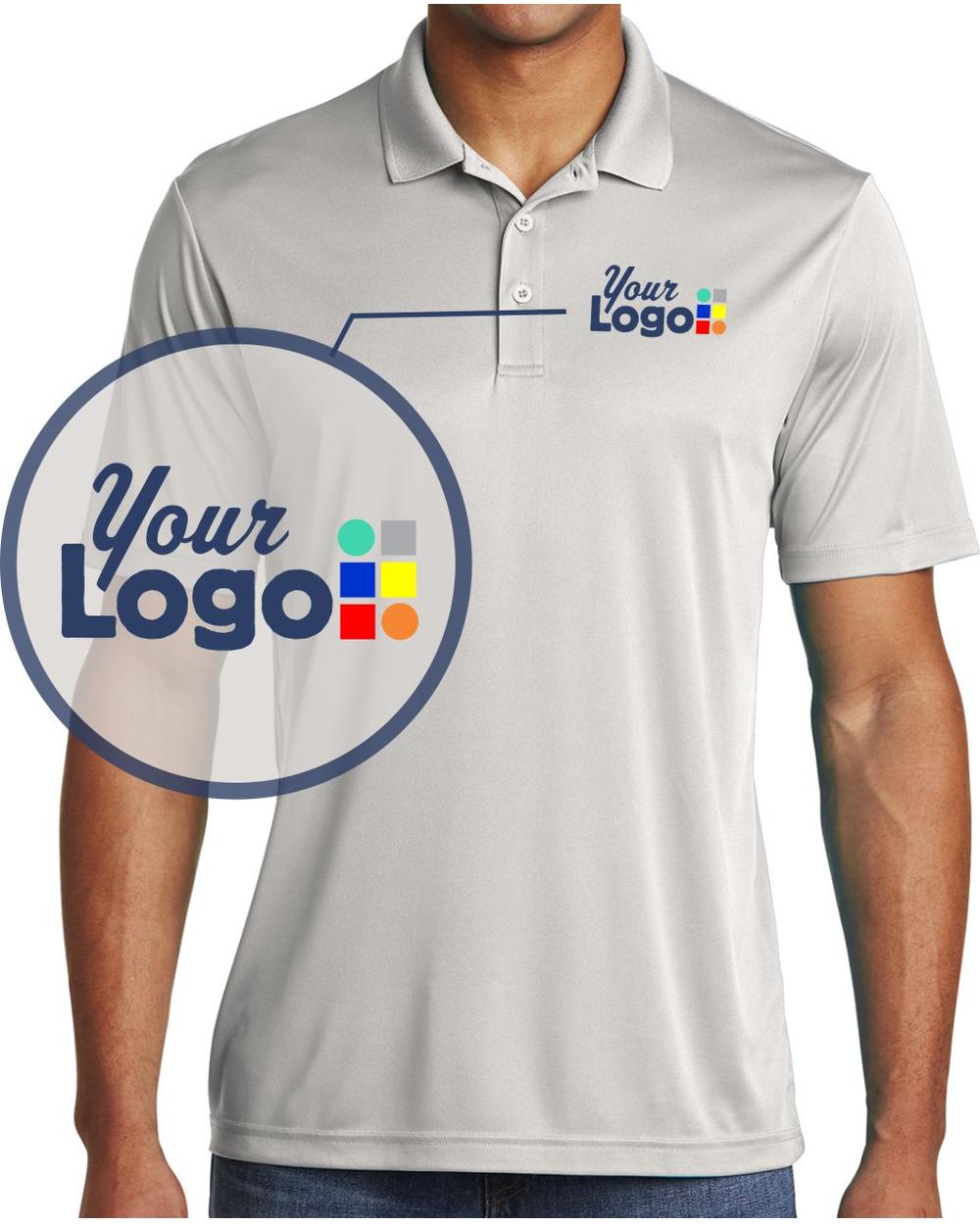Sport-Tek S/S PosiCharge Competitor Custom Golf Shirt, color: Silver