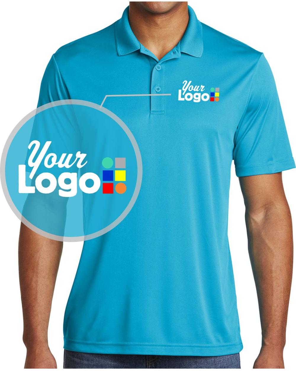 Sport-Tek S/S PosiCharge Competitor Custom Golf Shirt, color: Atomic Blue