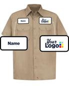 RedKap S/S Utility Custom Work Shirt, color: Khaki