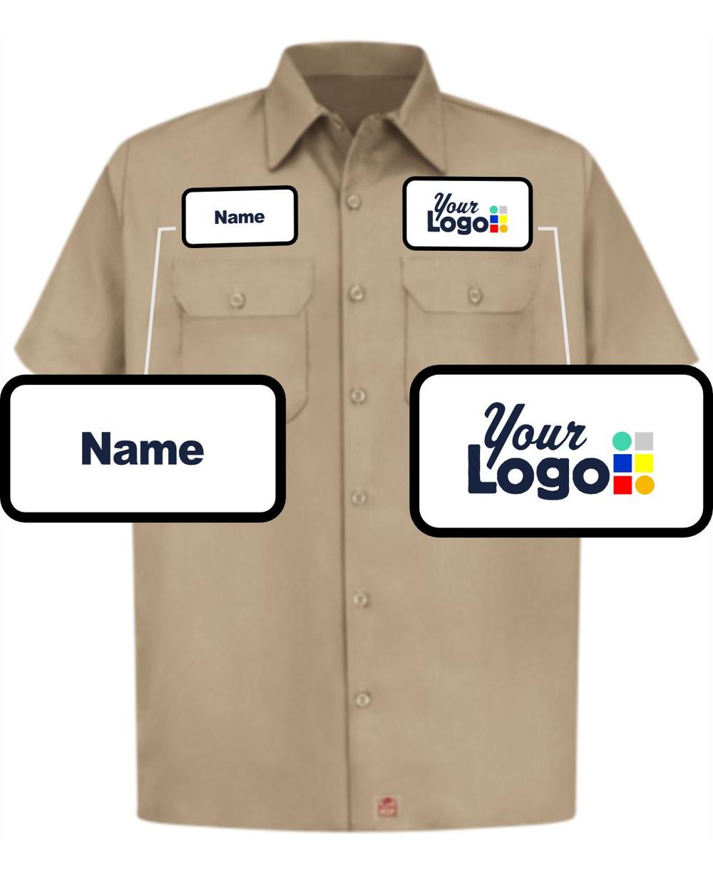 RedKap S/S Utility Custom Work Shirt, color: Khaki