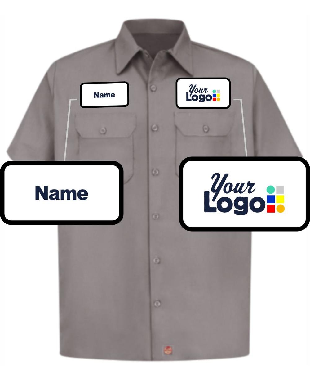 RedKap S/S Utility Custom Work Shirt, color: Silver