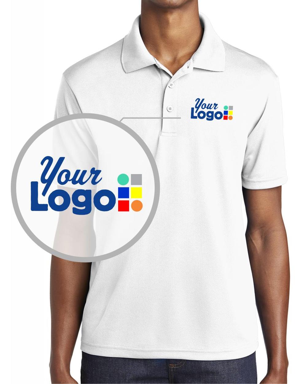 Sport-Tek S/S Posicharge Racermesh Custom Golf Shirt, color: White