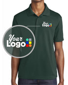 Sport-Tek S/S Posicharge Racermesh Custom Golf Shirt, color: Dark Forest Green
