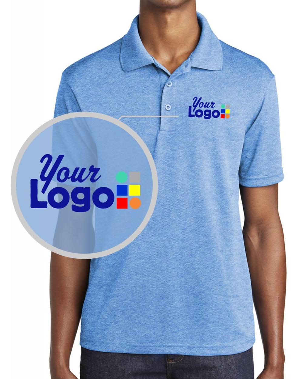 Sport-Tek S/S Posicharge Racermesh Custom Golf Shirt, color: True Royal Heather