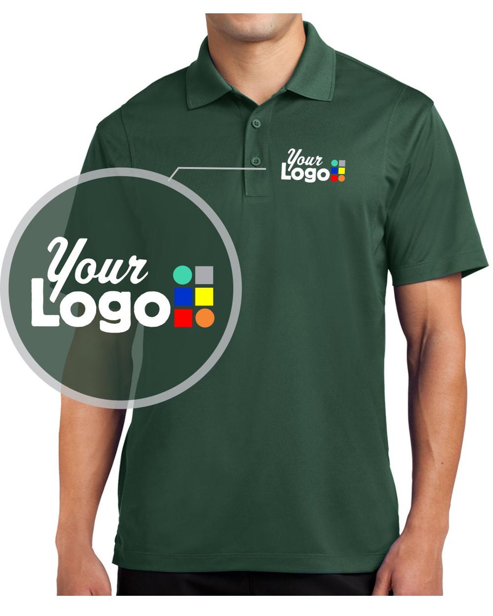 Sport-Tek S/S Micropique Custom Golf Shirt, color: Forest Green