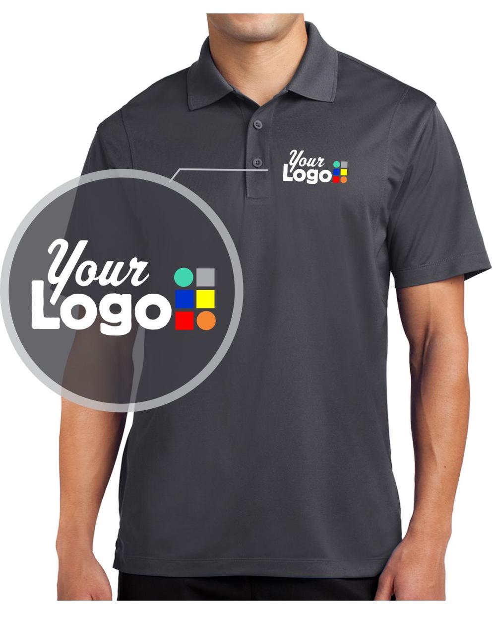 Sport-Tek S/S Micropique Custom Golf Shirt, color: Iron Grey