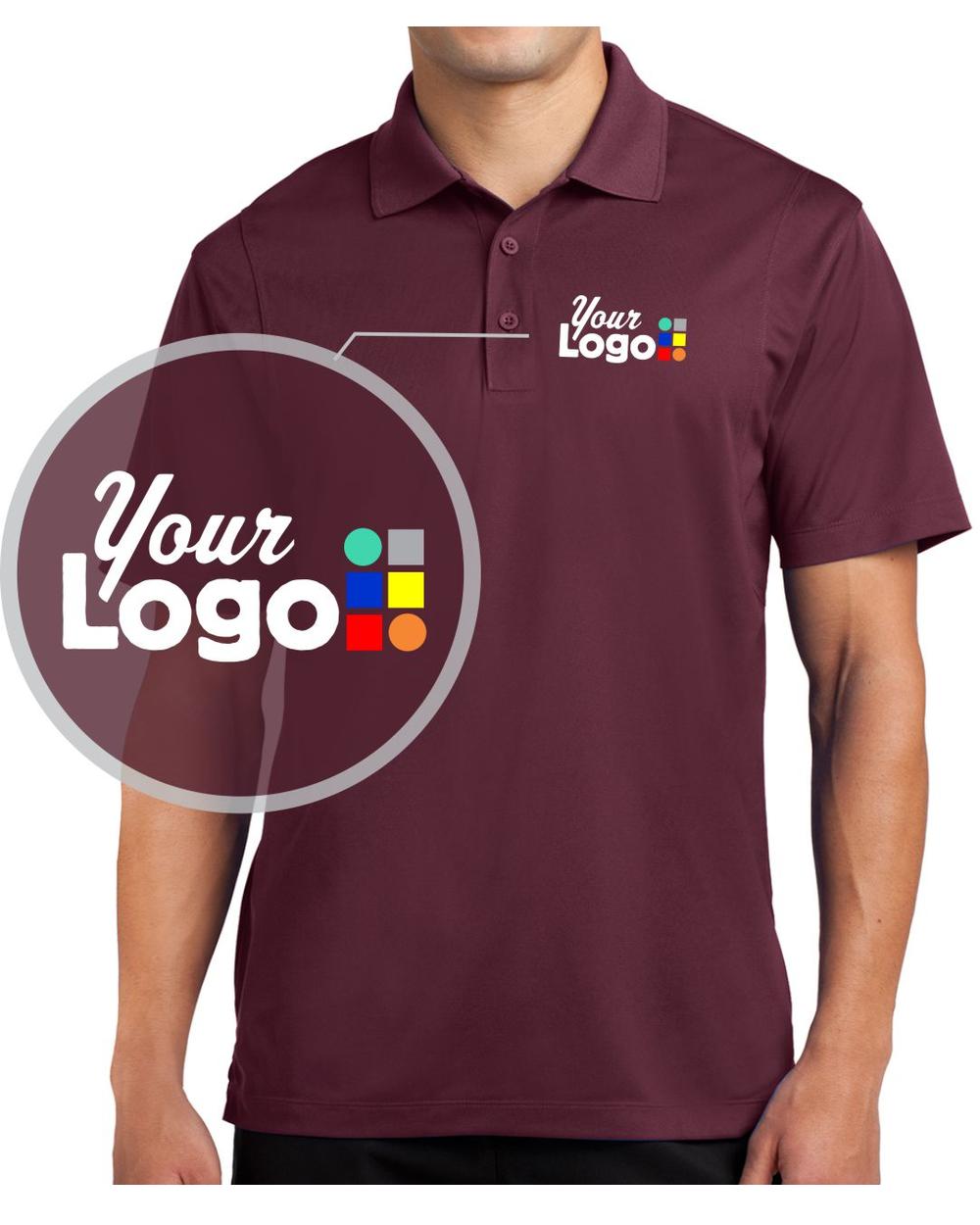 Sport-Tek S/S Micropique Custom Golf Shirt, color: Maroon