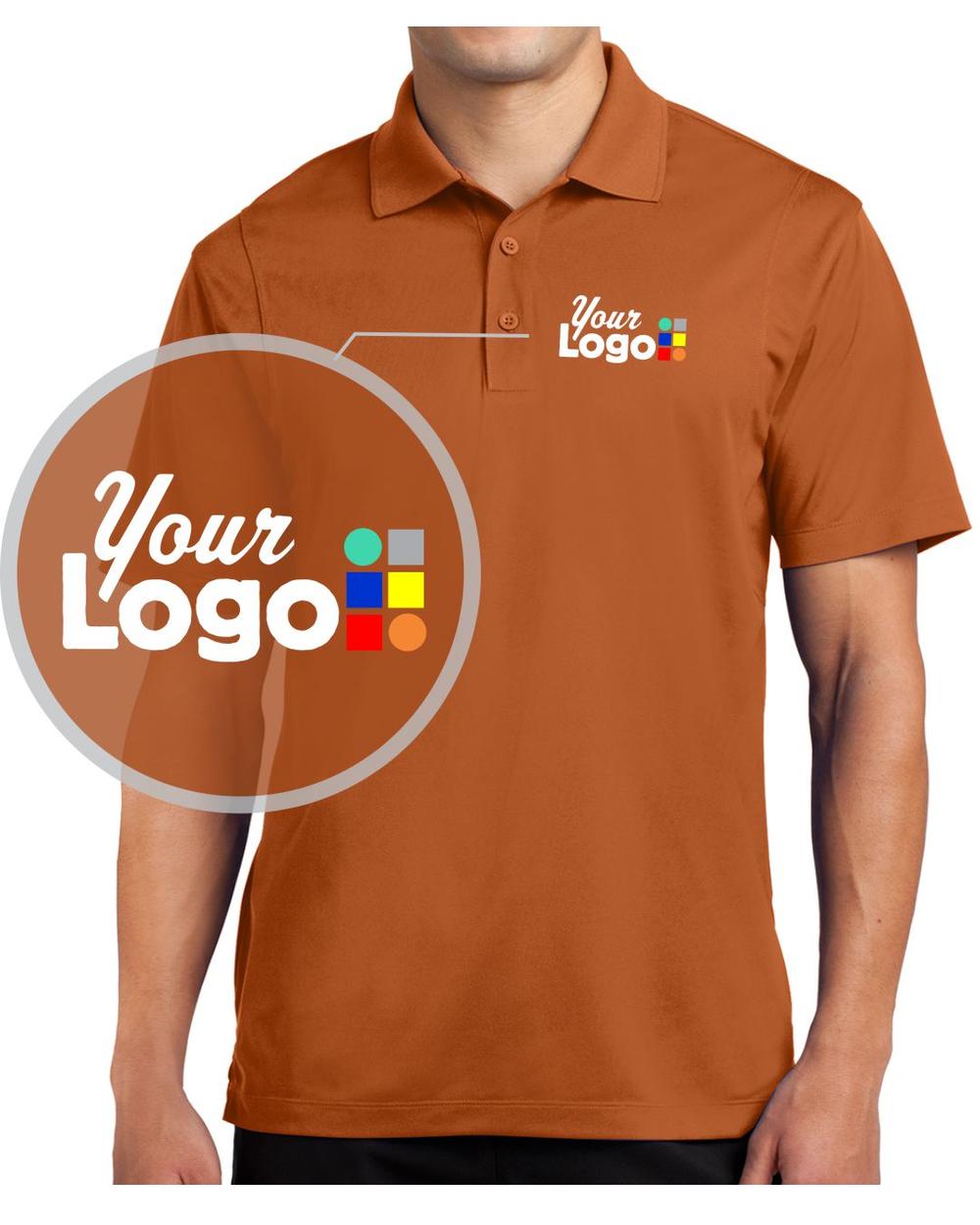 Sport-Tek S/S Micropique Custom Golf Shirt, color: Texas Orange