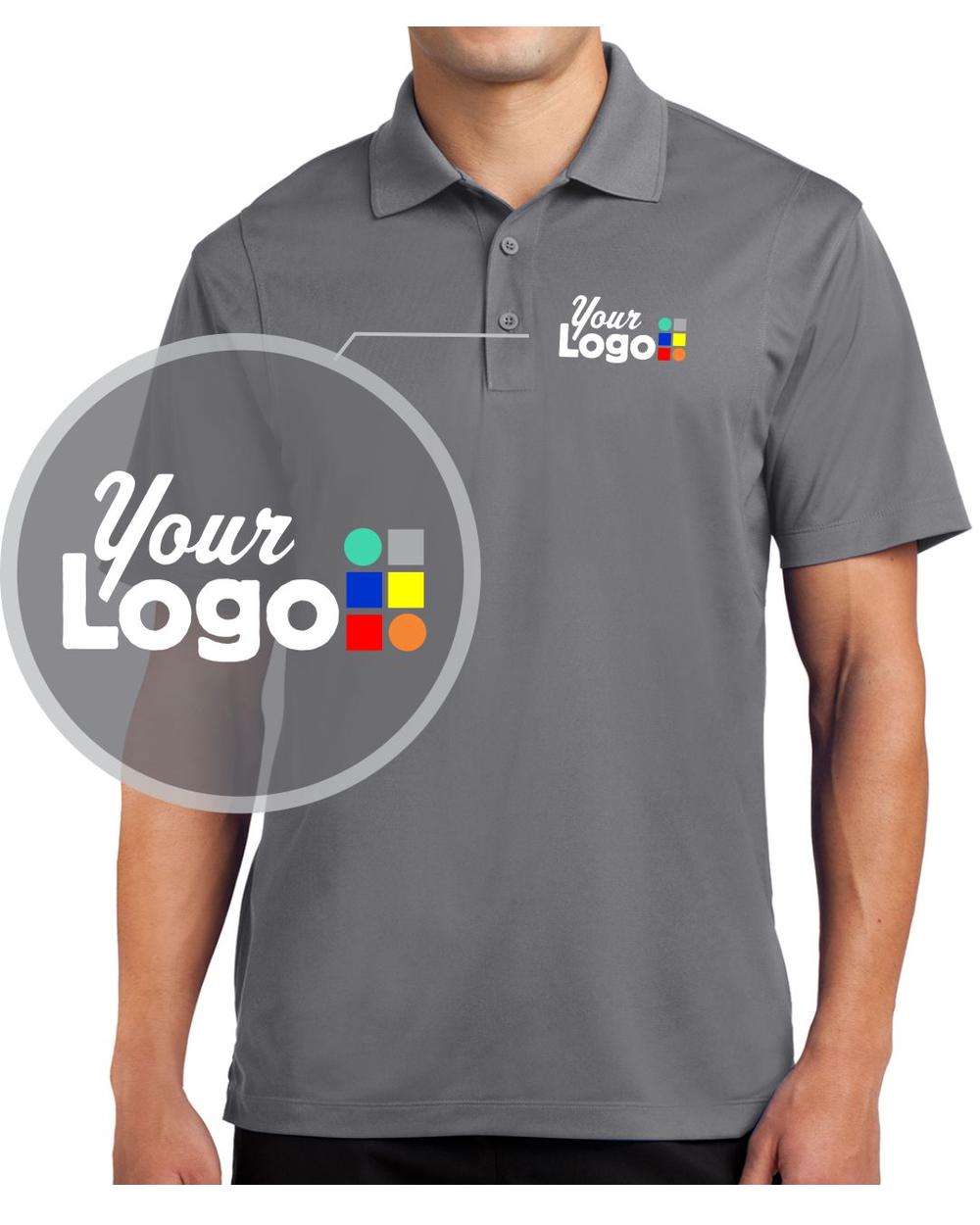 Sport-Tek S/S Micropique Custom Golf Shirt, color: Grey Concrete