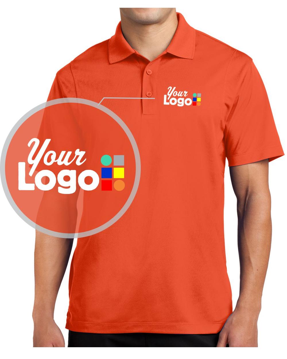 Sport-Tek S/S Micropique Custom Golf Shirt, color: Deep Orange