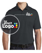 Sport-Tek S/S Micropique Pocket Custom Golf Shirt, color: Iron Grey