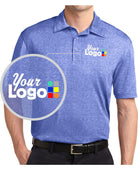Sport-Tek S/S Heather Contender Custom Golf Shirt, color: True Royal Heather