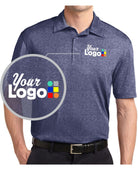 Sport-Tek S/S Heather Contender Custom Golf Shirt, color: True Navy Heather