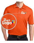 Sport-Tek S/S Heather Contender Custom Golf Shirt, color: Deep Orange Heather
