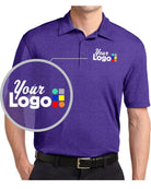 Sport-Tek S/S Heather Contender Custom Golf Shirt, color: Varsity Purple Heather
