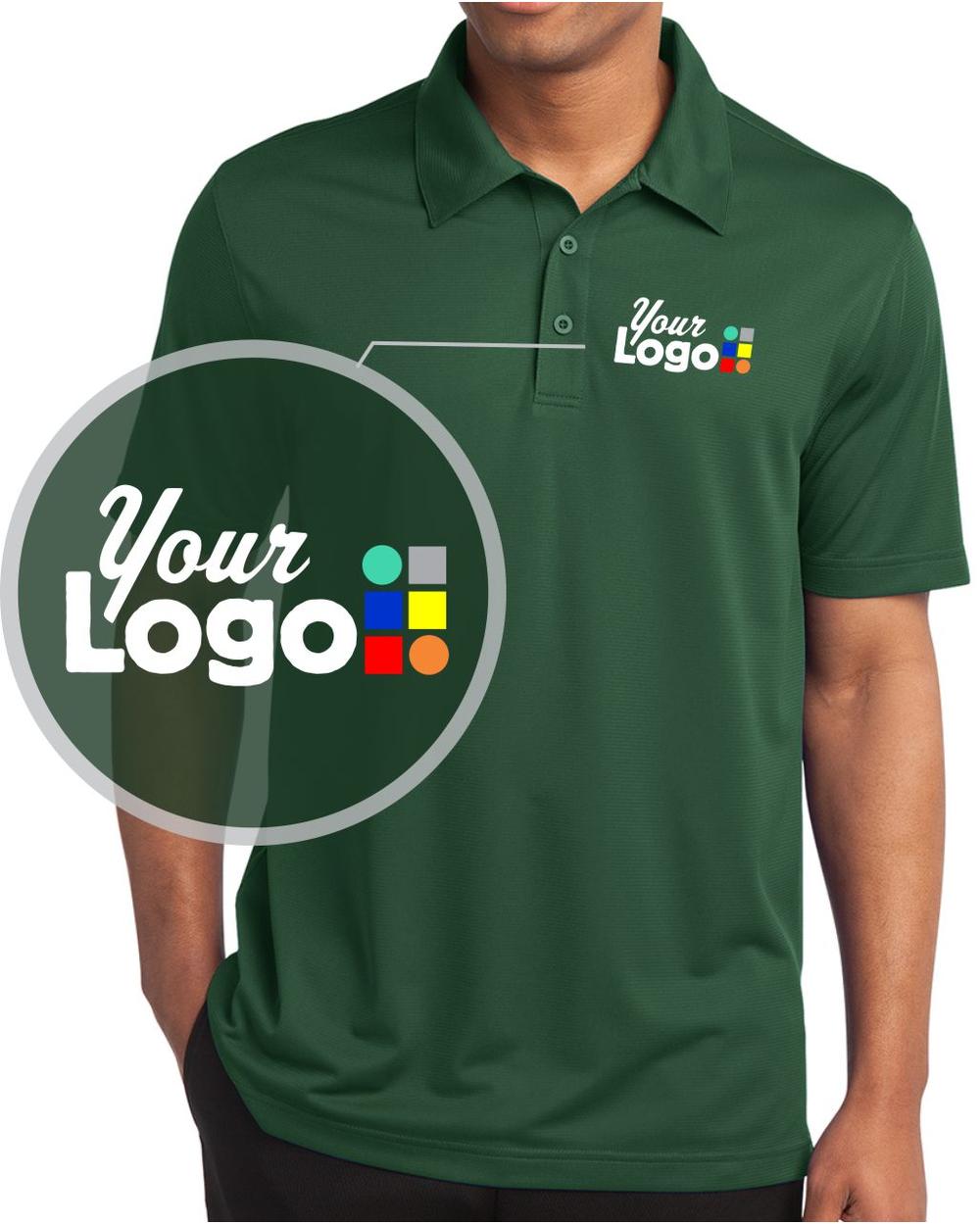 Sport-Tek S/S PosiCharge Active Textured Custom Golf Shirt, color: Forest Green