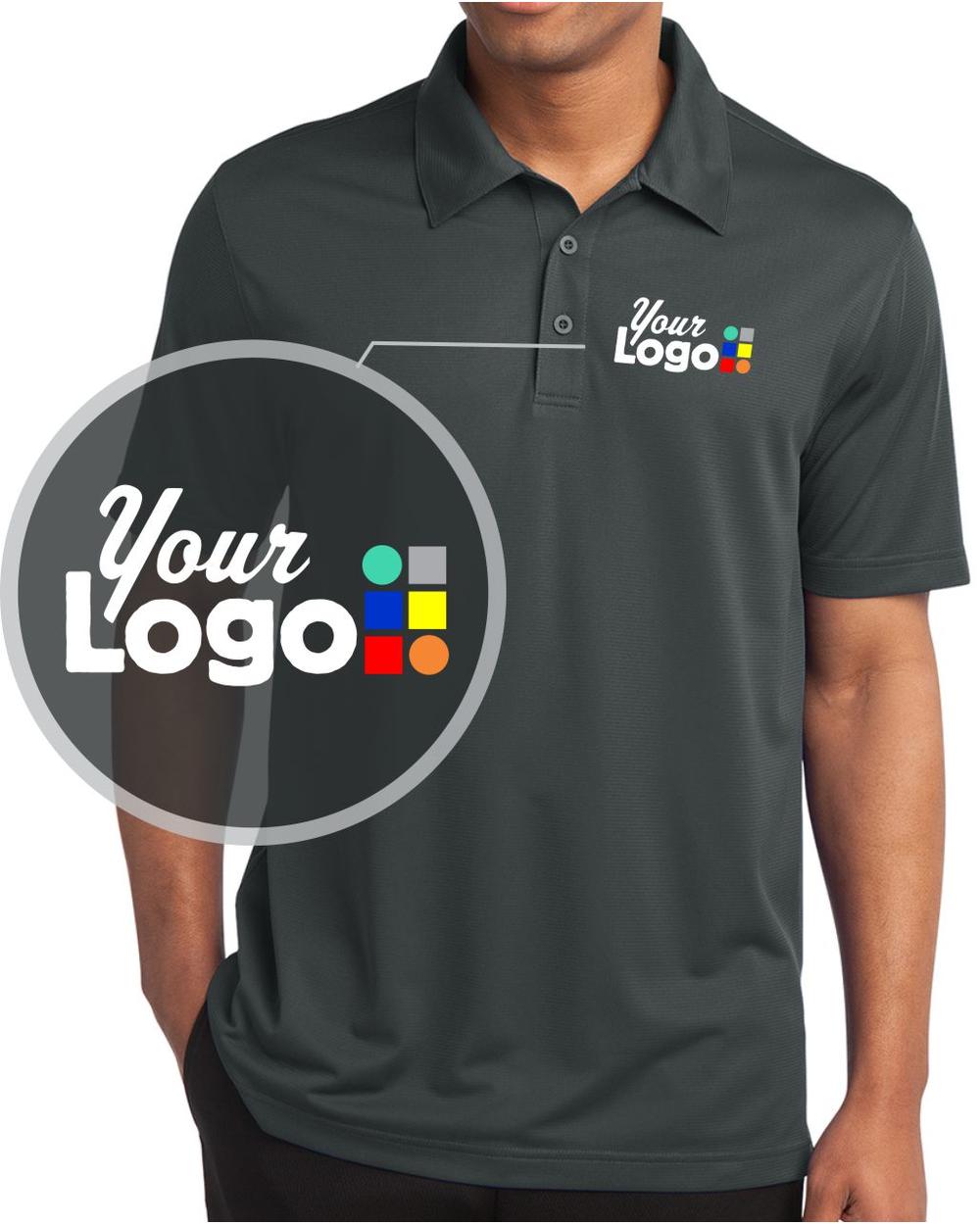 Sport-Tek S/S PosiCharge Active Textured Custom Golf Shirt, color: Iron Grey