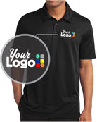 Sport-Tek S/S PosiCharge Active Textured Custom Golf Shirt, color: Black