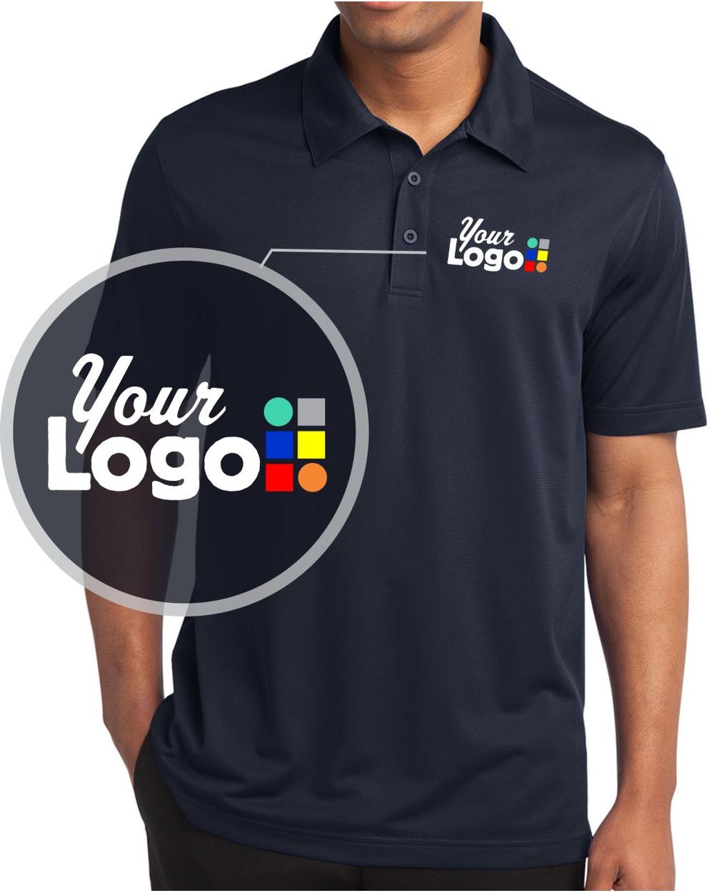 Sport-Tek S/S PosiCharge Active Textured Custom Golf Shirt, color: True Navy