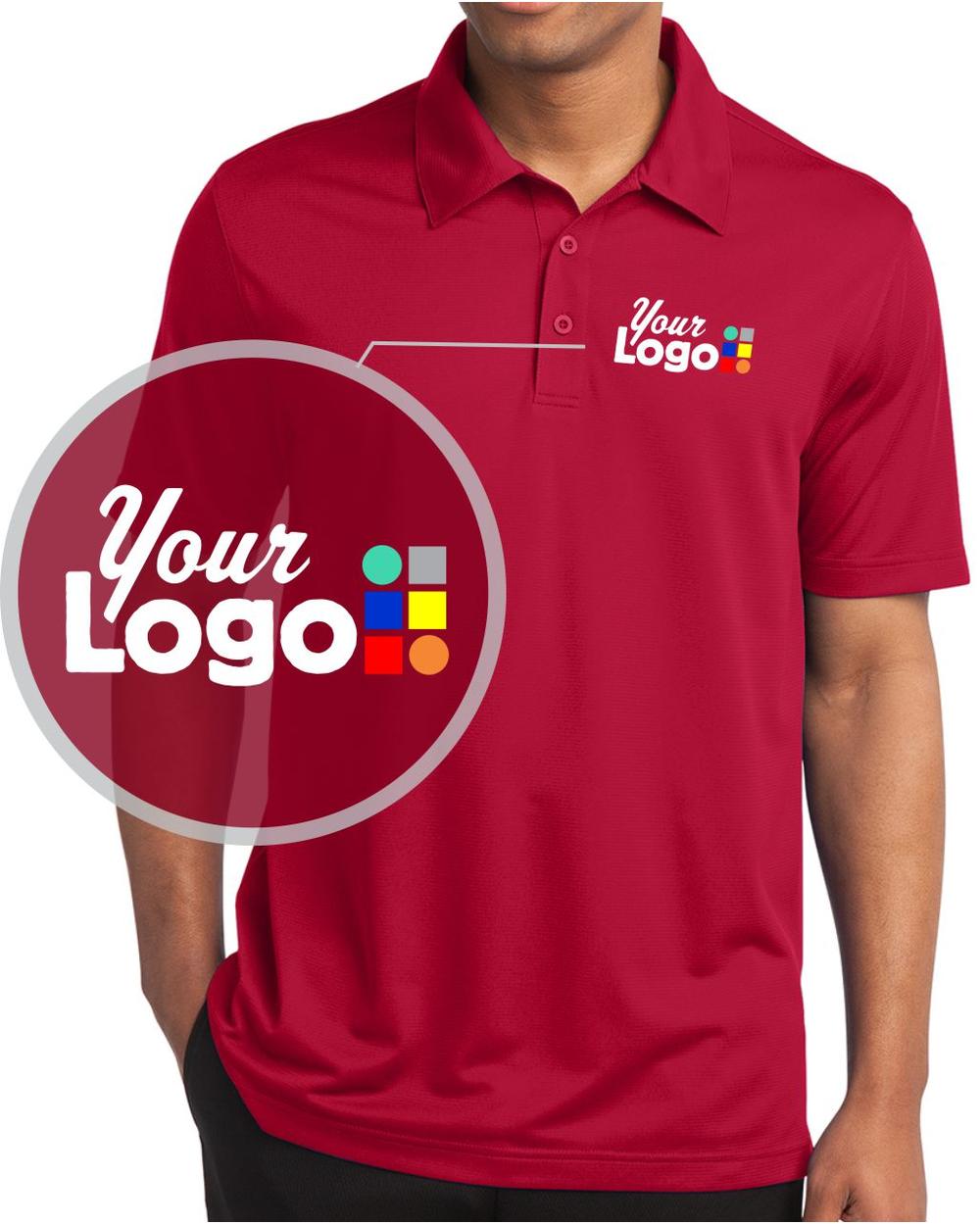 Sport-Tek S/S PosiCharge Active Textured Custom Golf Shirt, color: True Red