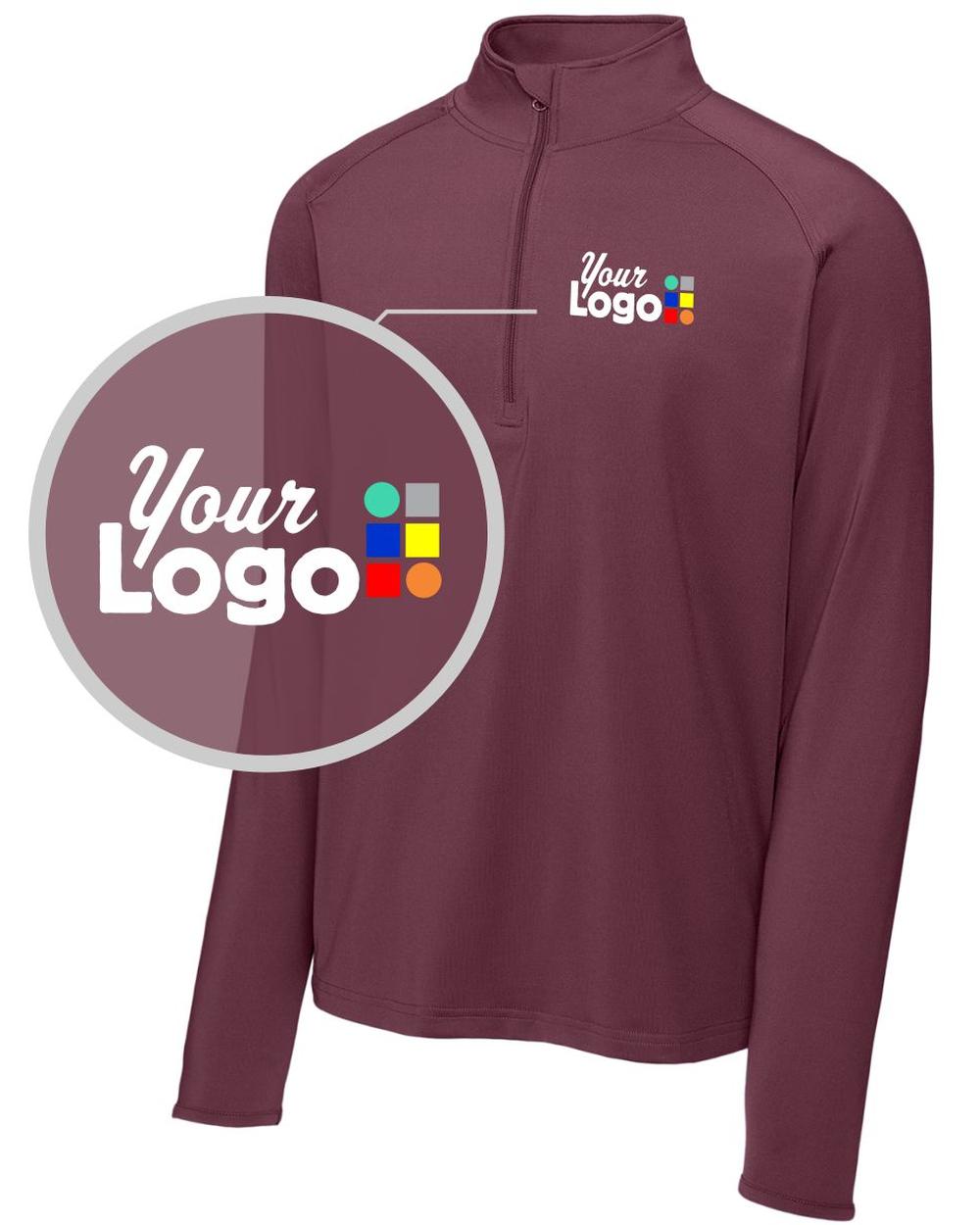 Sport-Tek Sport-Wick Stretch 1/4 Zip Custom Pullover, color: Maroon