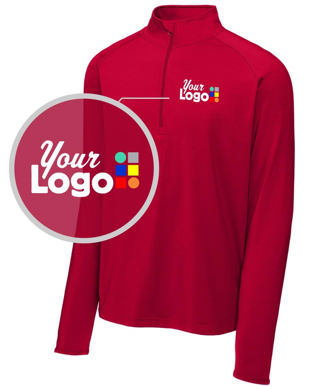 Sport-Tek Sport-Wick Stretch 1/4 Zip Custom Pullover, color: Deep Red