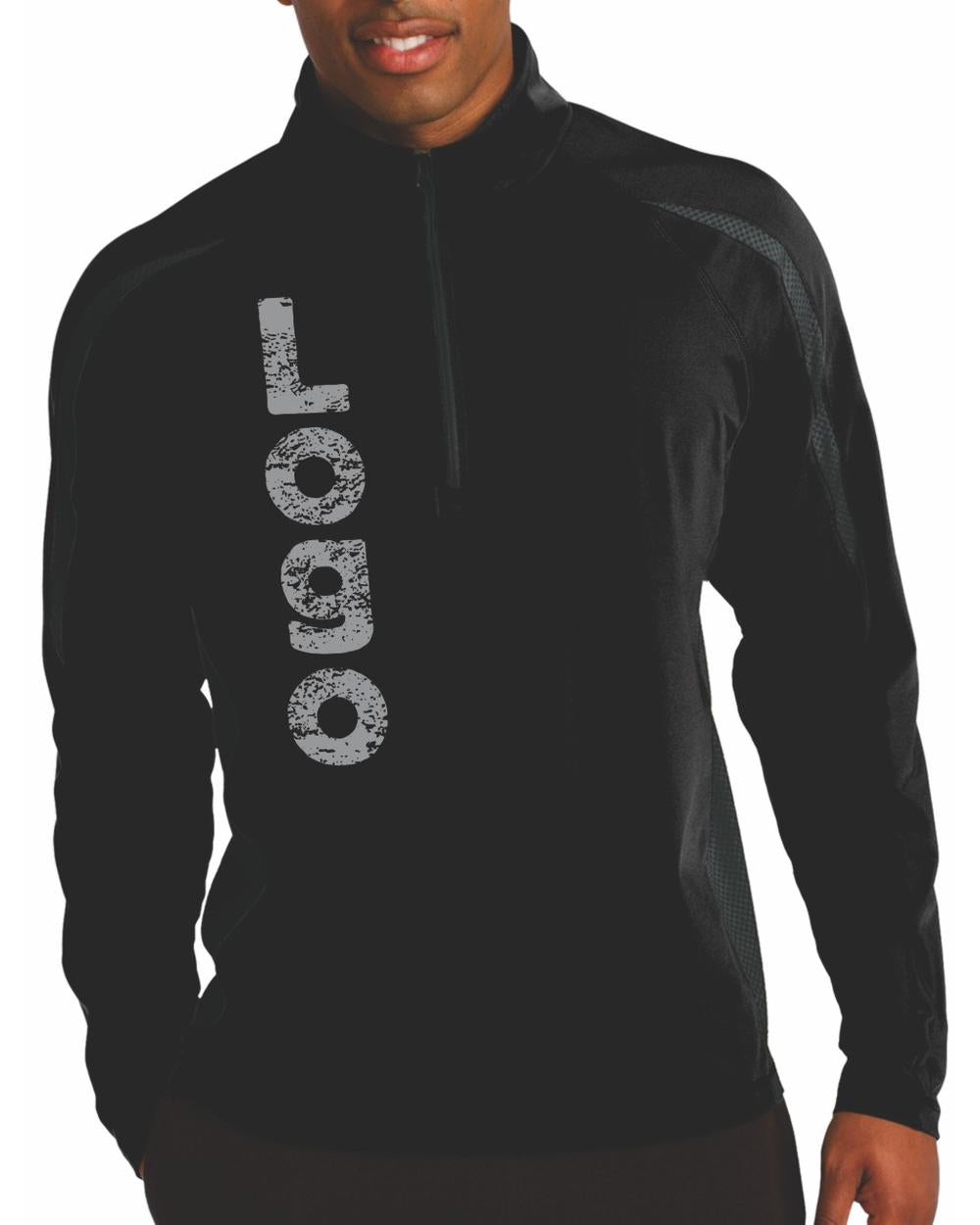 Sport-Tek ColorBlock Custom Pullover, color: Black/Charcoal Grey