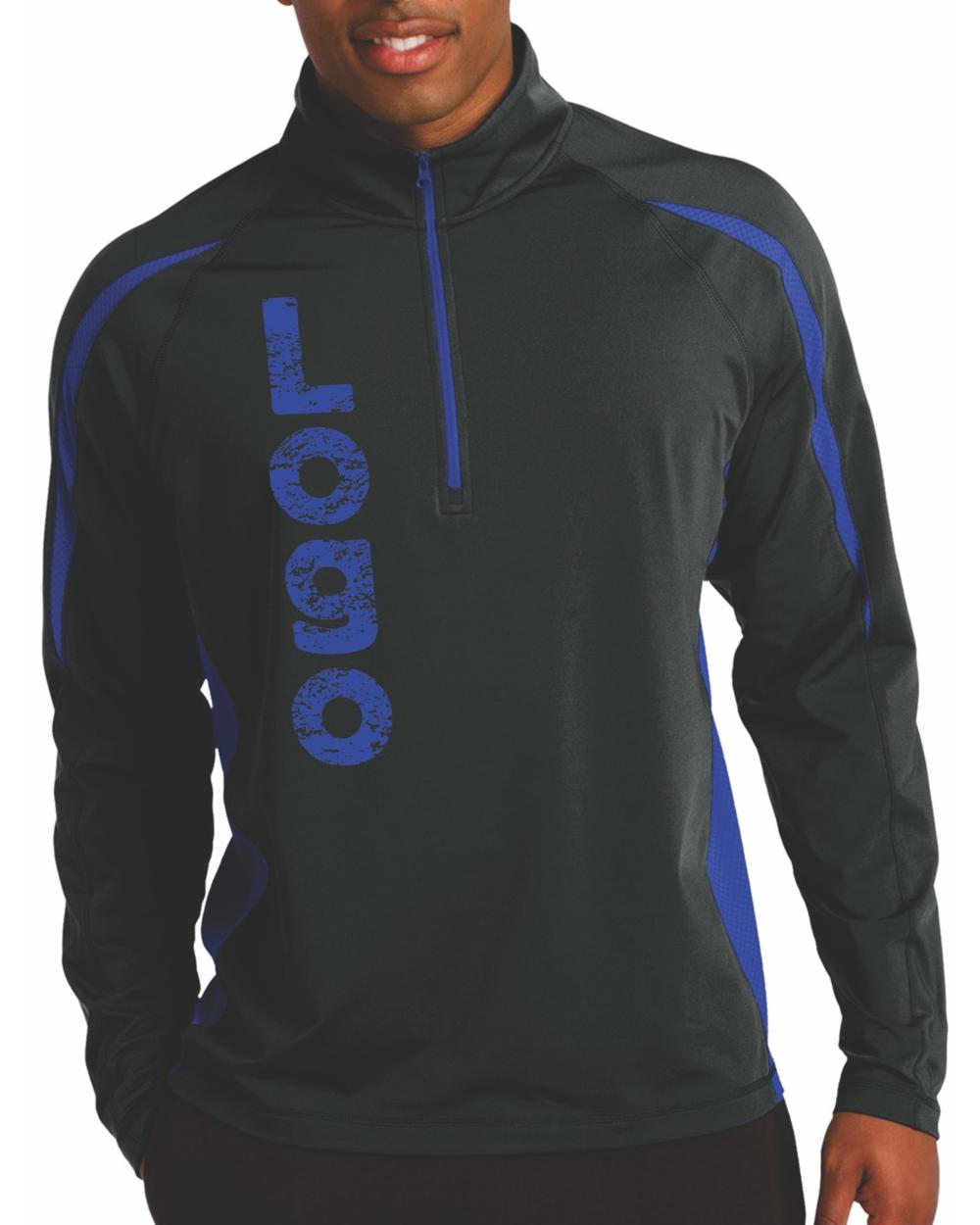 Sport-Tek ColorBlock Custom Pullover, color: Charcoal Grey/True Royal