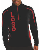 Sport-Tek ColorBlock Custom Pullover, color: Black/True Red