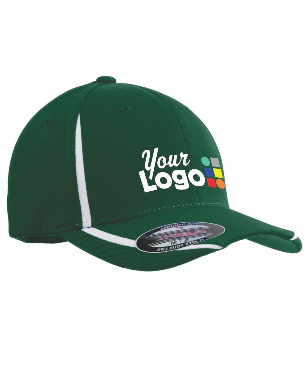 Sport-Tek Performance ColorBlock Custom Cap, color: Forest Green/White