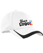 Sport-Tek Pique ColorBlock Custom Cap, color: White/Black