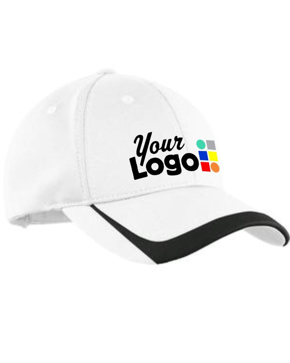 Sport-Tek Pique ColorBlock Custom Cap, color: White/Black