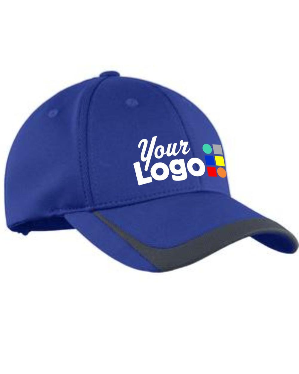 Sport-Tek Pique ColorBlock Custom Cap, color: True Royal/Graphite