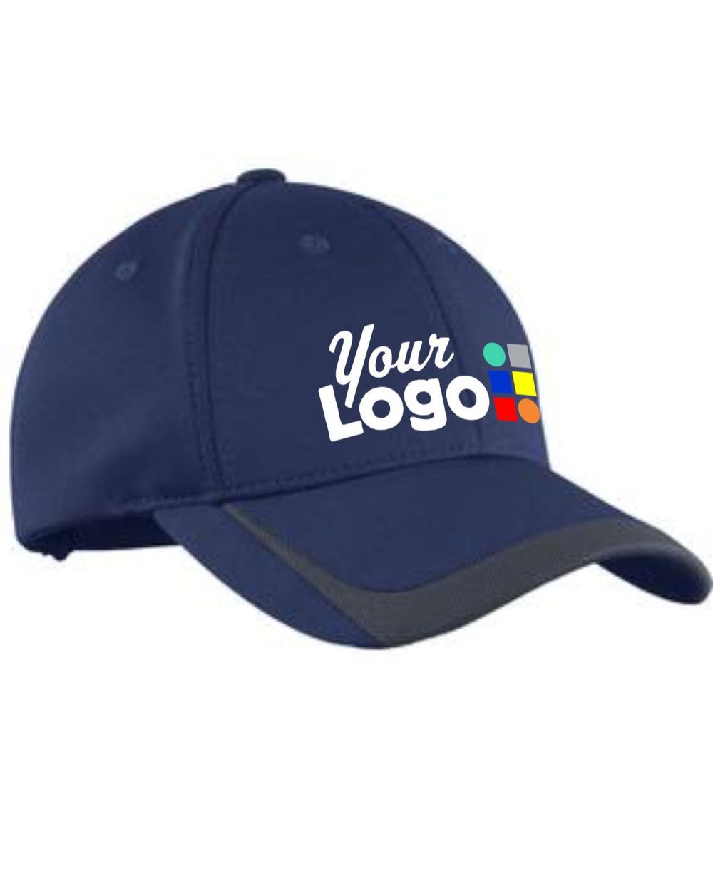 Sport-Tek Pique ColorBlock Custom Cap, color: True Navy/Graphite
