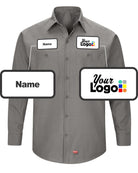 RedKap L/S MIMIX Custom Work Shirt, color: Grey