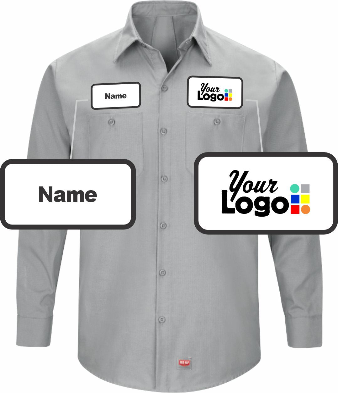 RedKap L/S MIMIX Custom Work Shirt, color: Grey