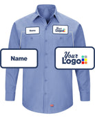 RedKap L/S MIMIX Custom Work Shirt, color: Light Blue