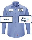 RedKap L/S MIMIX Custom Work Shirt, color: Light Blue