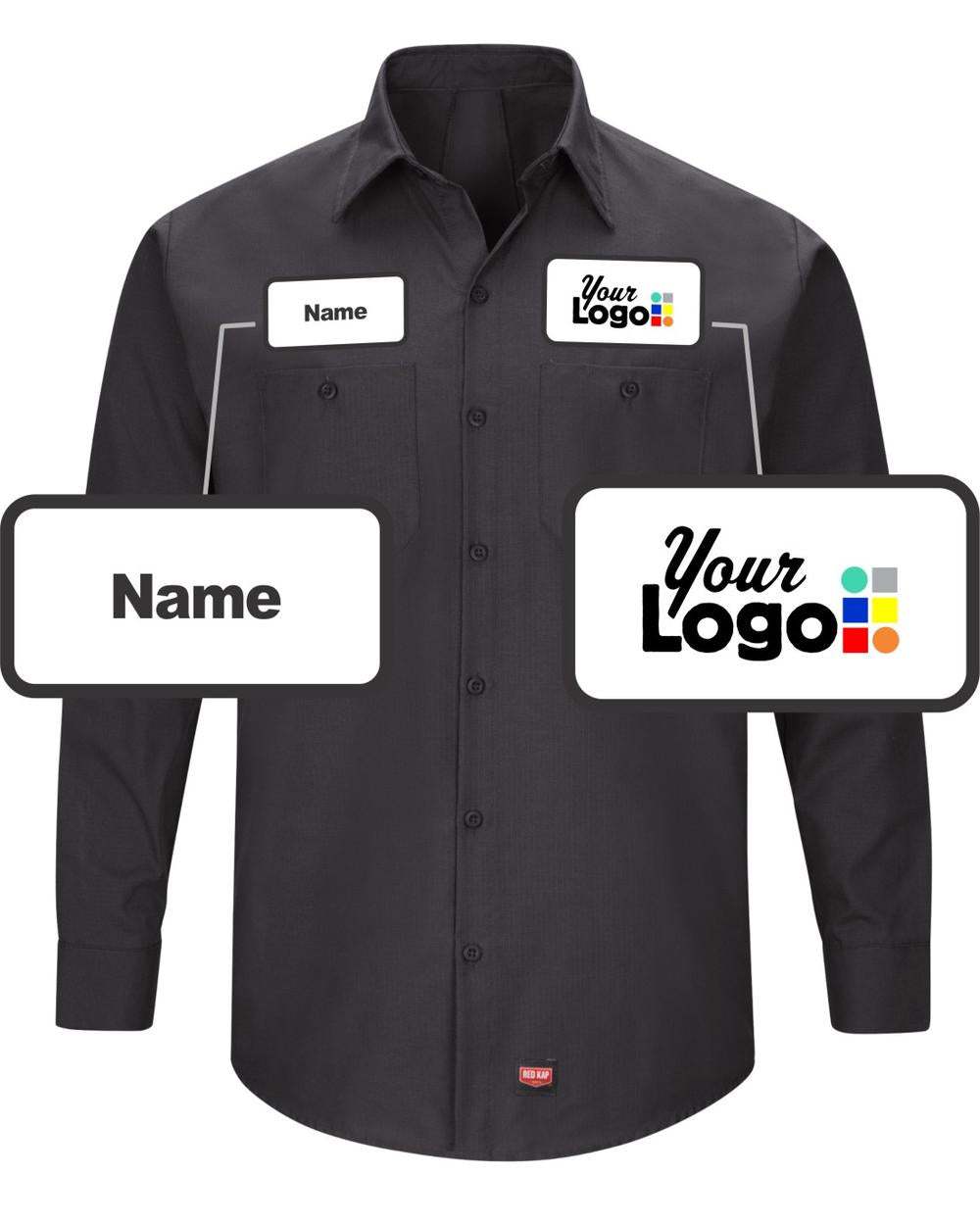 RedKap L/S MIMIX Custom Work Shirt, color: Black